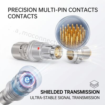 SMPTE 304M Push Pull Self Latching Circular Waterproof Connector for 3K HDTV Camera Fibre Optic Systems