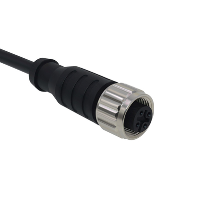 Abgeschirmter M12-Kabelstecker, 4-polig, wasserdicht, IP67/68